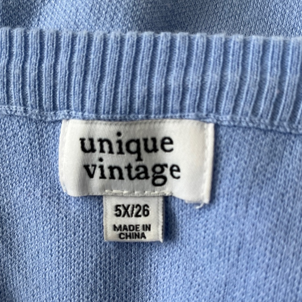 Unique Vintage Blue Cloud Pattern Sweater Cute 5x… - image 6